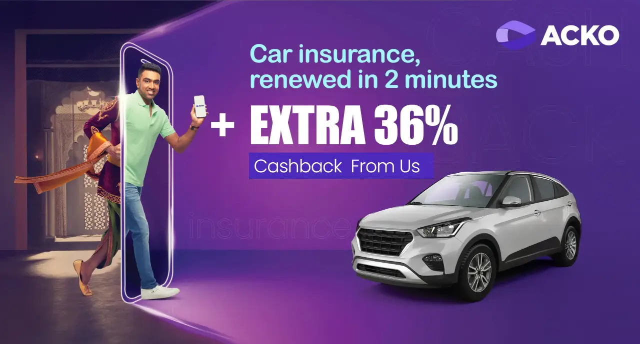 cashback offer on acko car insurance